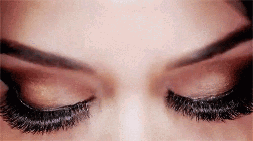 Close Up of Woman's Eyes with Eyelashes and Eyeshadow