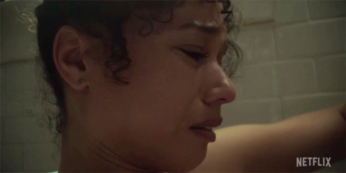 Close Up Of Woman's Face With Netflix GIF