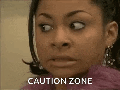 Close Up of Woman Saying Caution Zone