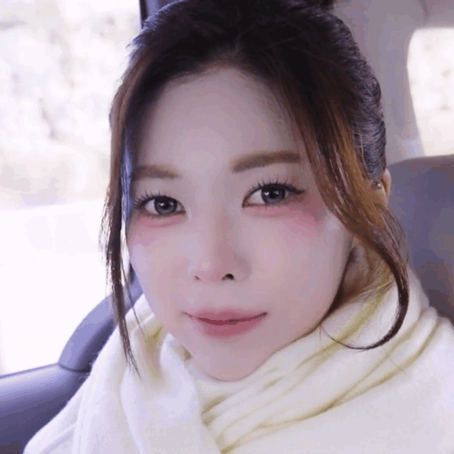 Close Up Of Woman Wearing Scarf GIF
