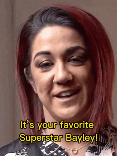 Close Up of Woman With It's Your Favorite Superstar Bayley