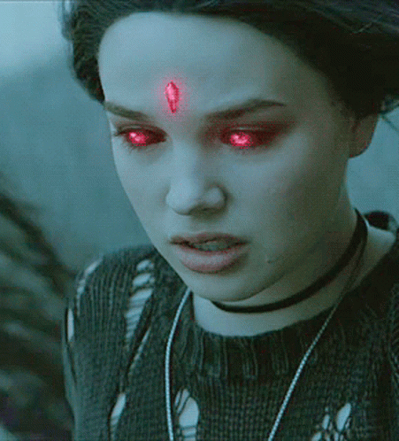 Close Up Of Woman With Red Eyes GIF