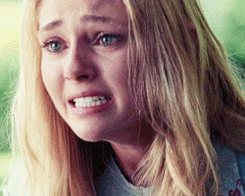 Close Up Of Woman With Tear Running Down Cheek GIF
