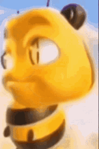 Close Up of Yellow Cartoon Character's Head
