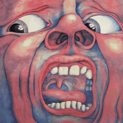 Close Up Painting Of Man With Mouth Open GIF