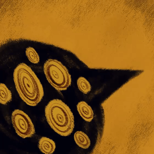 Close Up Painting With Circles and Swirls