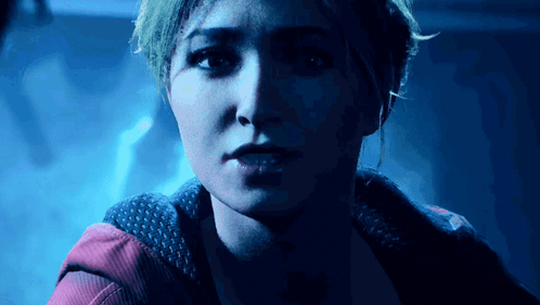 Close Up Person Face Blue Background GIF