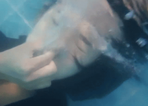Close Up Person's Face Underwater