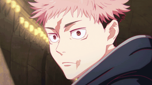 Close Up Person With Pink Hair And White Eyes GIF