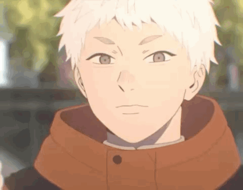 Close Up Person With White Hair and Scarf