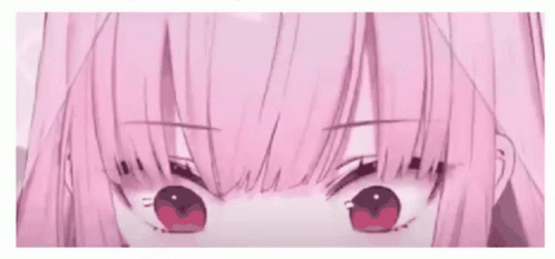Close Up Pink Anime Girl Red Eyes GIF