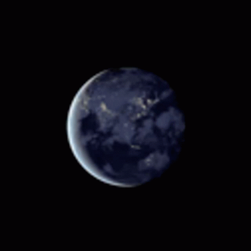Close Up Planet Earth in Night Sky
