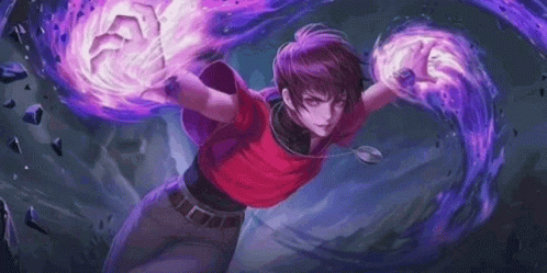 Close Up Purple Scarf Video Game Character