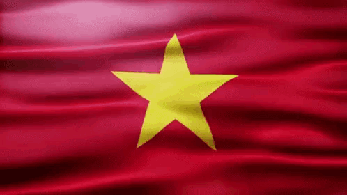 Close Up Red Flag With Yellow Star GIF