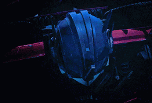 Close Up Robot Face With Blue Eyes