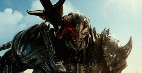 Close Up Robot With Blood On Face