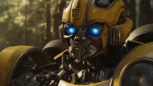Close Up Robot With Blue Eyes