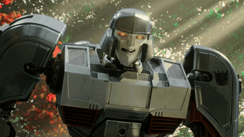 Close Up Robot With Red Eyes and Smile
