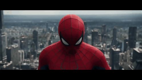 Close Up Spider Man Cityscape GIF