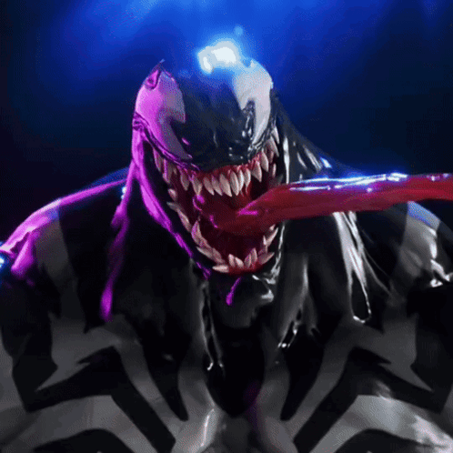 Close Up Venom Statue Tongue Out GIF