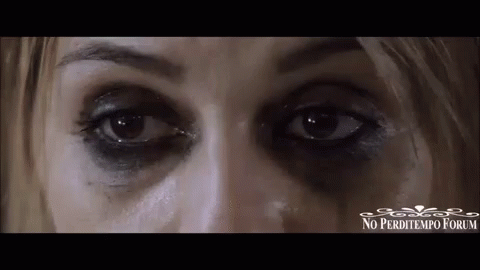 Close Up Woman Eyes With Black Eyeshadow