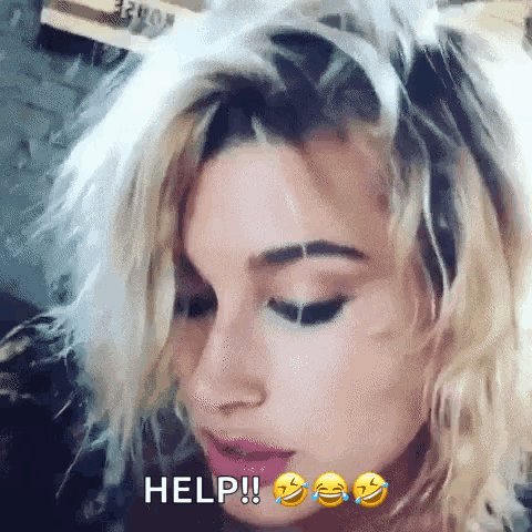 Close Up Woman Face Saying Help GIF