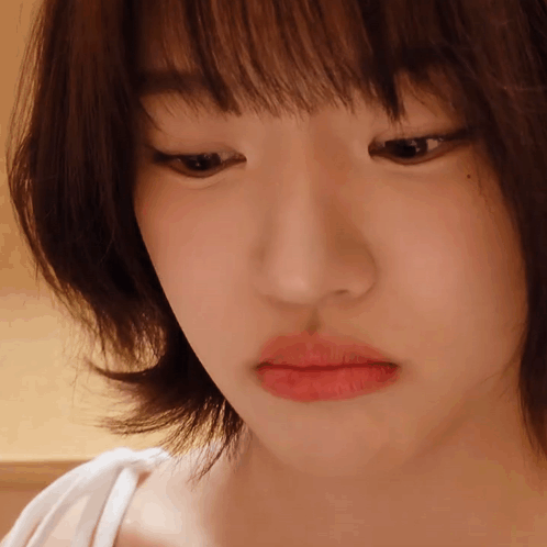 Close Up Woman Face Short Hair Red Lips GIF