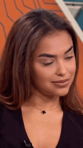 Close Up Woman in Black Sweater