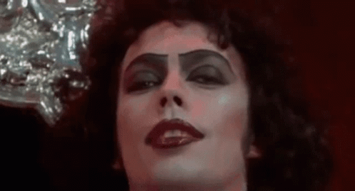 Close Up Woman Red Lipstick Black Eyebrows