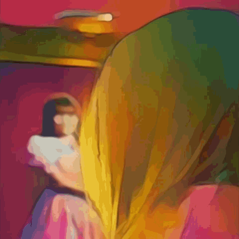 Close Up Woman's Face in Painting