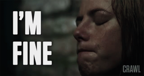 Close Up Woman's Face Saying I'm Fine