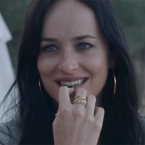 Close Up Woman's Face with Rings