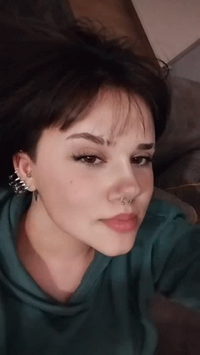 Close Up Woman's Pierced Face