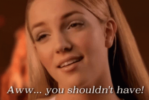 Close Up Woman Saying Aww You Shouldn't Have GIF