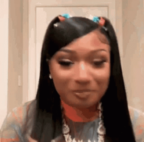 Close Up Woman With Long Hair And Bow GIF