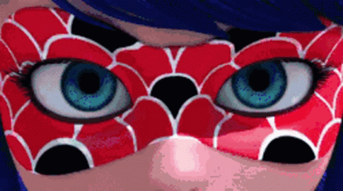Close Up Woman With Red Mask GIF