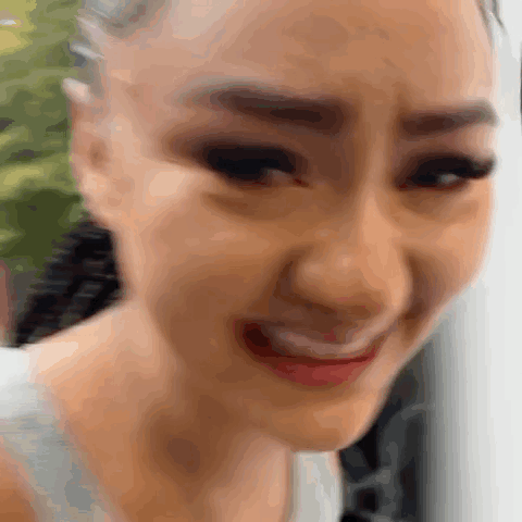 Close Up Woman With Tear On Cheek
