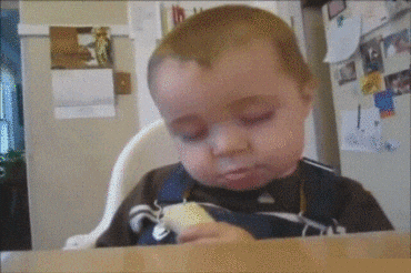 Closed Eyes Eating Nepo Baby GIF