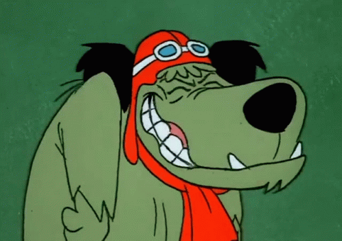 Closed Eyes Muttley Dog Laughing GIF