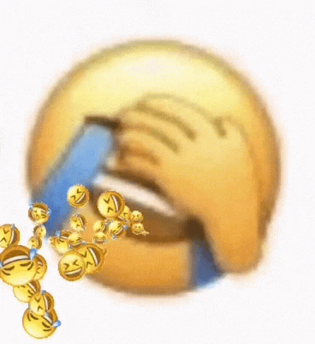 Closed Eyes Numerous Laughing Emoji Meme GIF