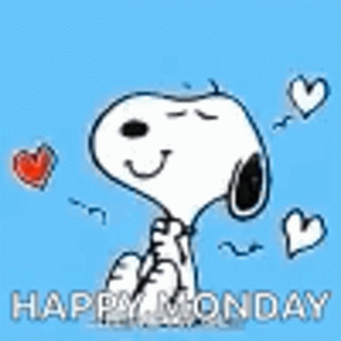 Closed Eyes Snoopy Animated Happy Monday GIF