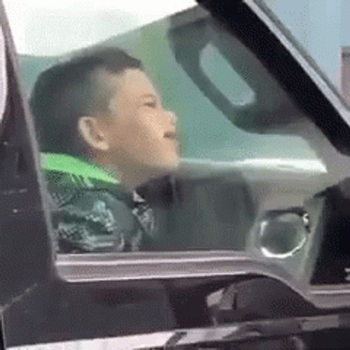 Closing Car Window Licker Boy GIF
