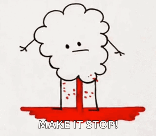 Cloud Cartoon Saying Make It Stop