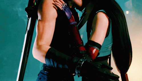 Cloud Hugs Tifa GIF