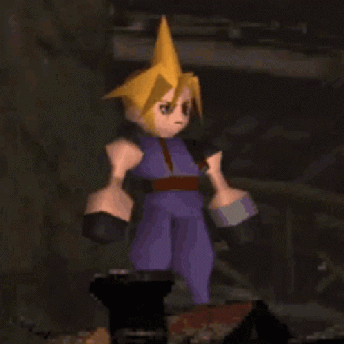 Cloud Strife Final Fantasy Anime Nope GIF