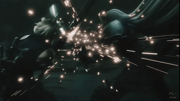 Cloud Strife Sword Fighting Sephiroth GIF