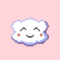 Cute Pixelated Cloud Smiling GIF
