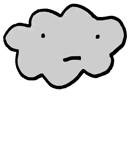 Cloud With Face and Water Drop