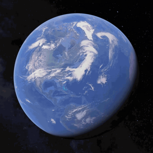 Clouds Moving Around Earth Animation GIF