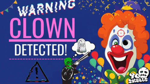 Clown and Zombie Warning Sign